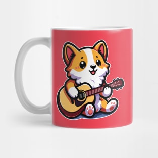 Cute Corgi Playing Guitar Mug